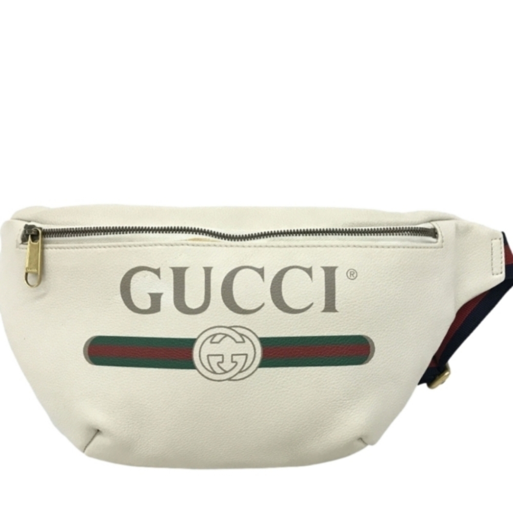 Authentic Gucci Leather Ivory Sherry Waist Bag
